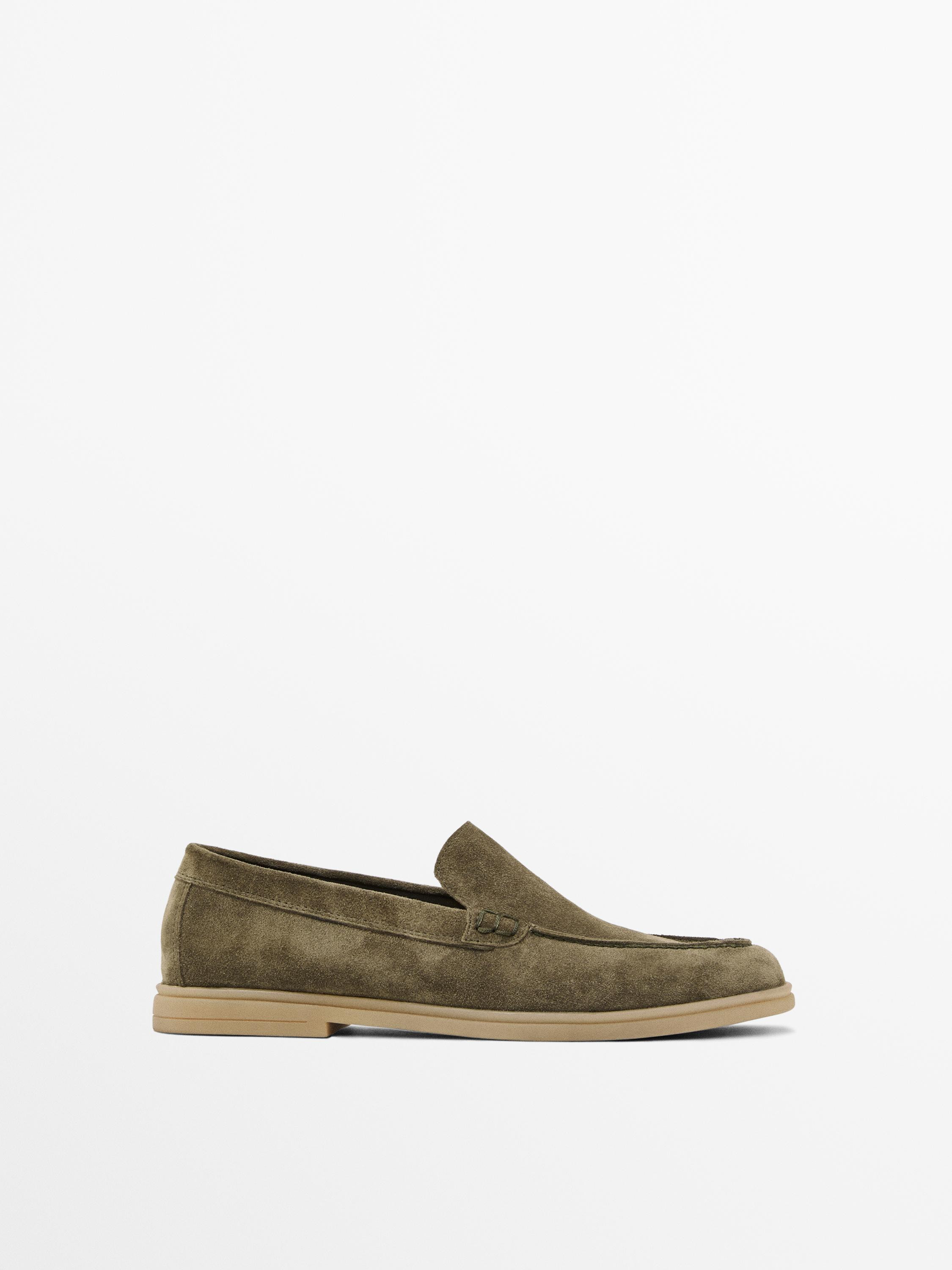 Split leather loafers | Massimo Dutti UK