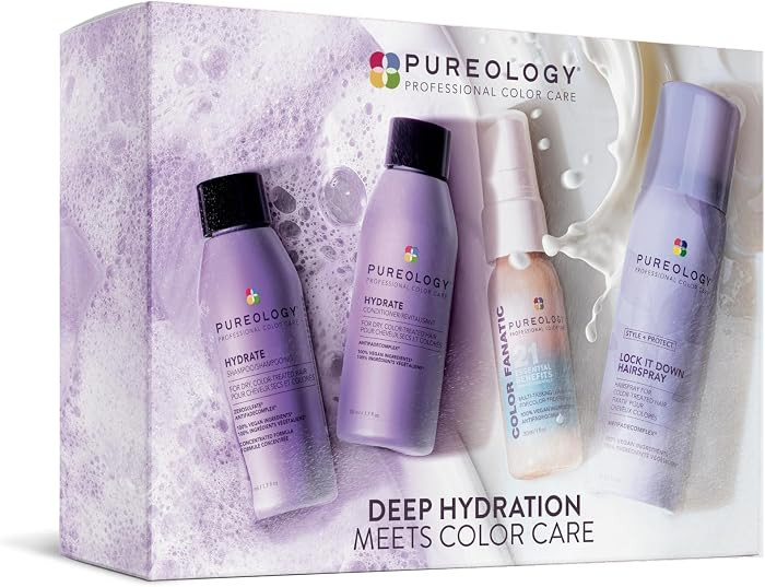 Pureology Hair Hydration Discovery Kit - Shampoo, Conditioner, Color-Fanatic Leave-In Treatment &... | Amazon (US)