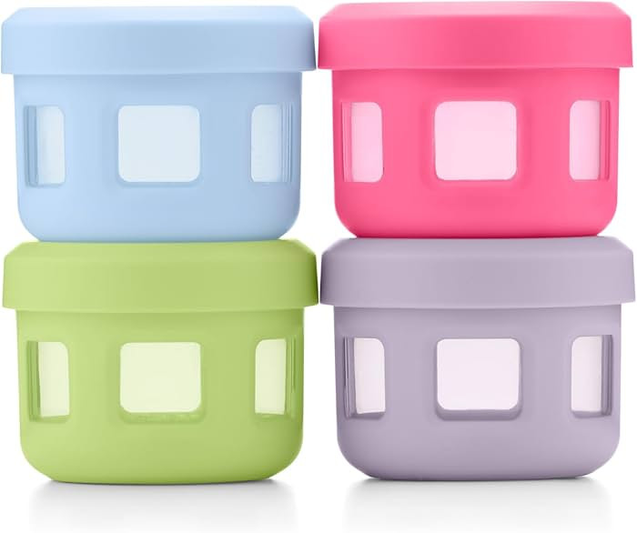 Ello Reusable Condiment Containers 4oz each with Screw-on Leak Proof Lid | Perfect for Salad Dres... | Amazon (US)