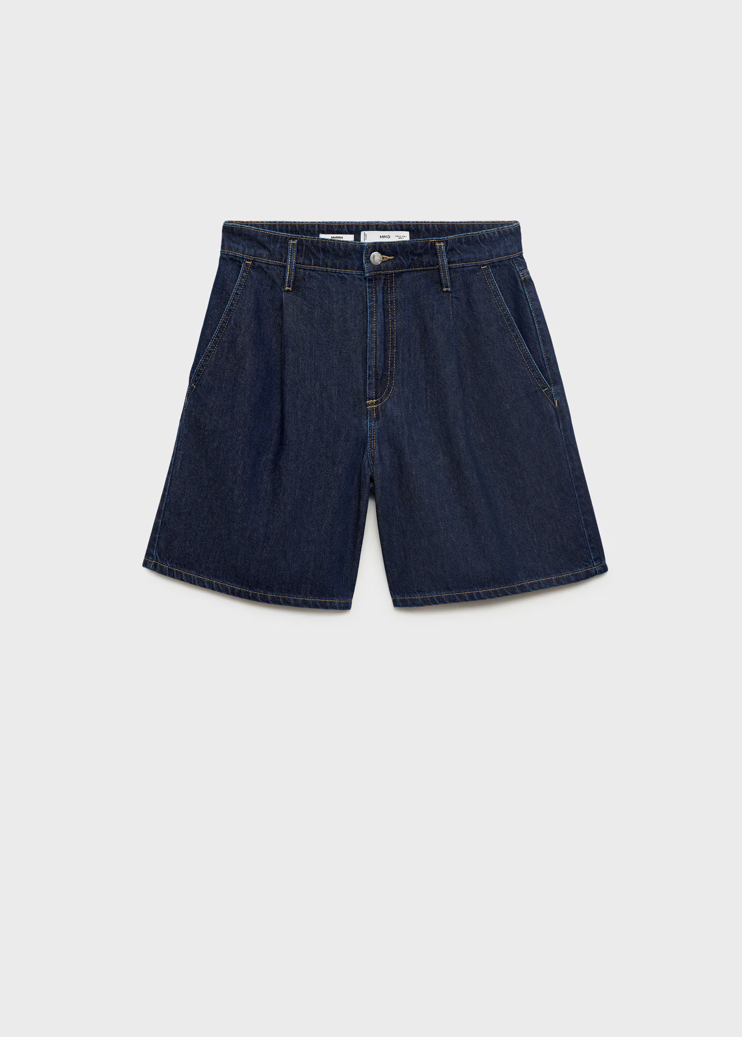 Mid-rise denim bermuda shorts with pleats - Women | MANGO United Kingdom | MANGO (UK)