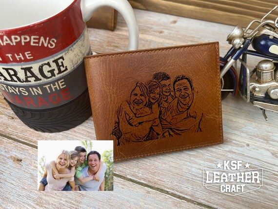 Custom Photo Wallet Engraved Mens Photo Wallet Photo Leather | Etsy | Etsy (US)