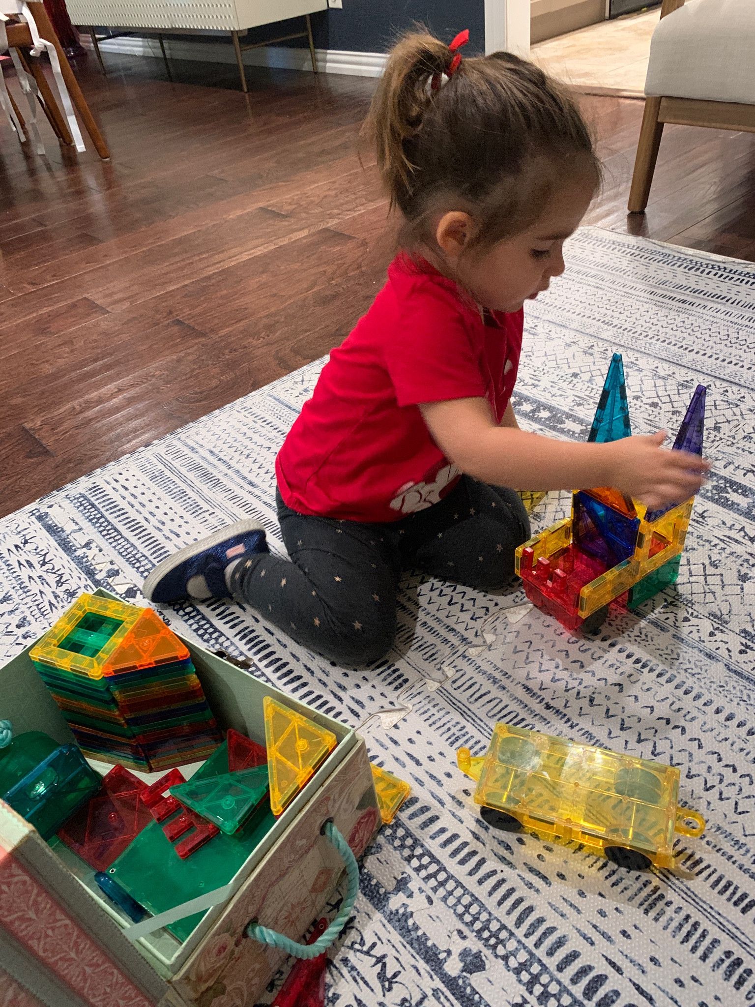 Her favorite after school activity while we work on getting dinner ready, playing with her Magnatiles! 
#toddlertoys #toys #STEMtoy


#LTKkids