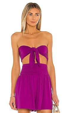 Susana Monaco Reversible Crop Bow Top in Ultraviolet from Revolve.com | Revolve Clothing (Global)