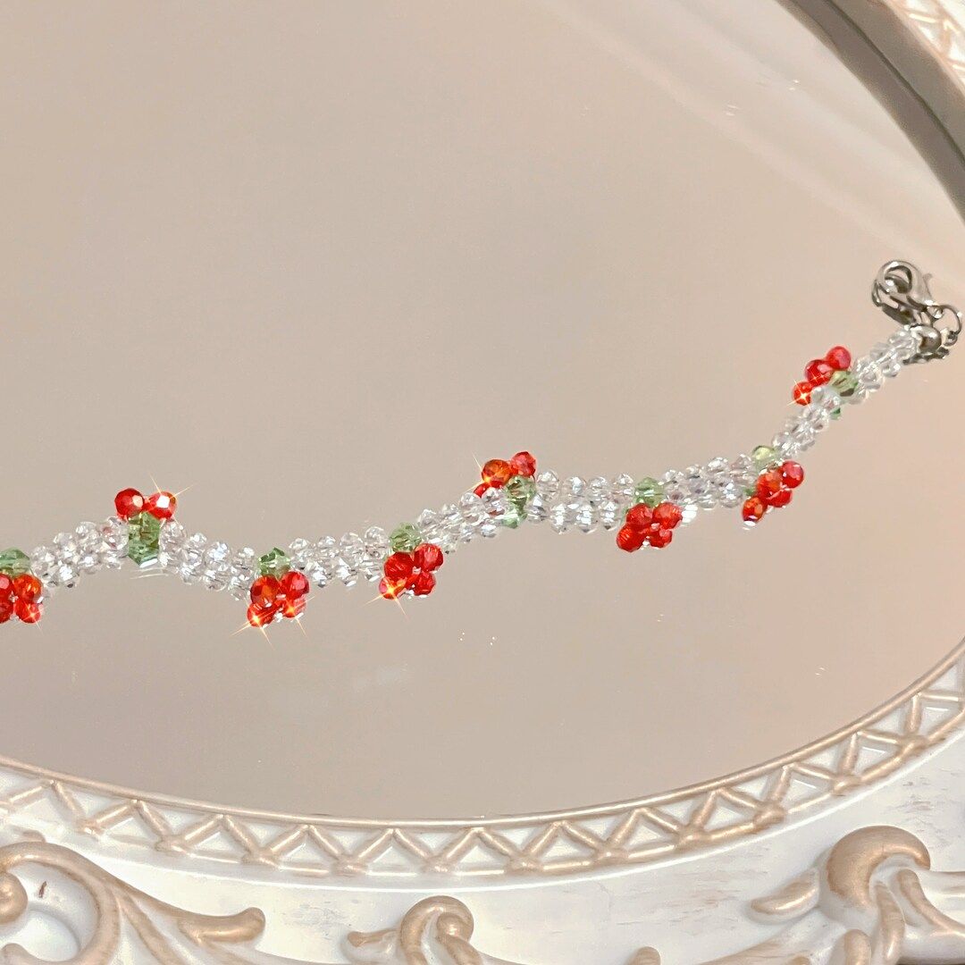Cherry bracelet / Crystal cherry bracelet | Etsy (AU)