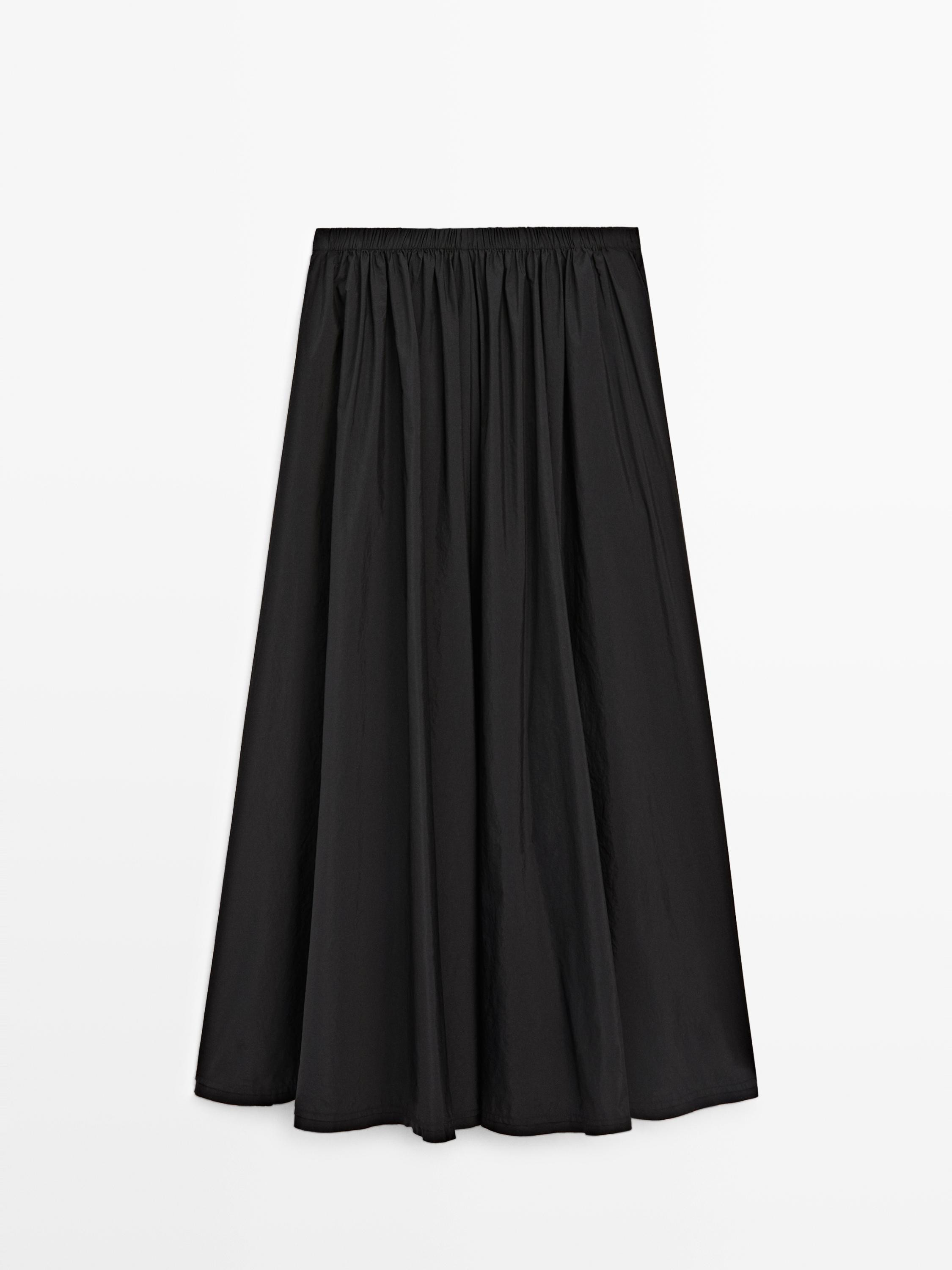 Technical fabric midi skirt | Massimo Dutti UK