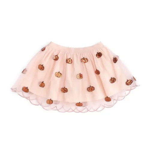 Sweet Wink Pumpkin Sequin Scallop Tutu Skirt in Soft Orange at Nordstrom, Size 4T | Nordstrom