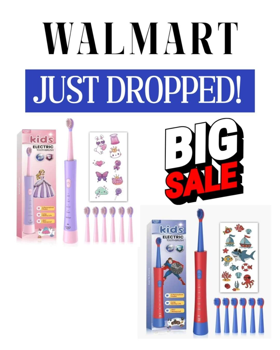 This JTF Kids Electric Toothbrush is such a fun and practical stocking stuffer! 🎄💙 Regularly $28.41 and now only $14.52 — it comes with 6 brush heads and 5 sonic modes to keep little smiles sparkling. Total must-have for the holidays! ✨

#ltkkids #ltkforyou #ltktrending #ltkwalmart #ltkgiftguide 

 #LTKGiftGuide #LTKSaleAlert #LTKKids