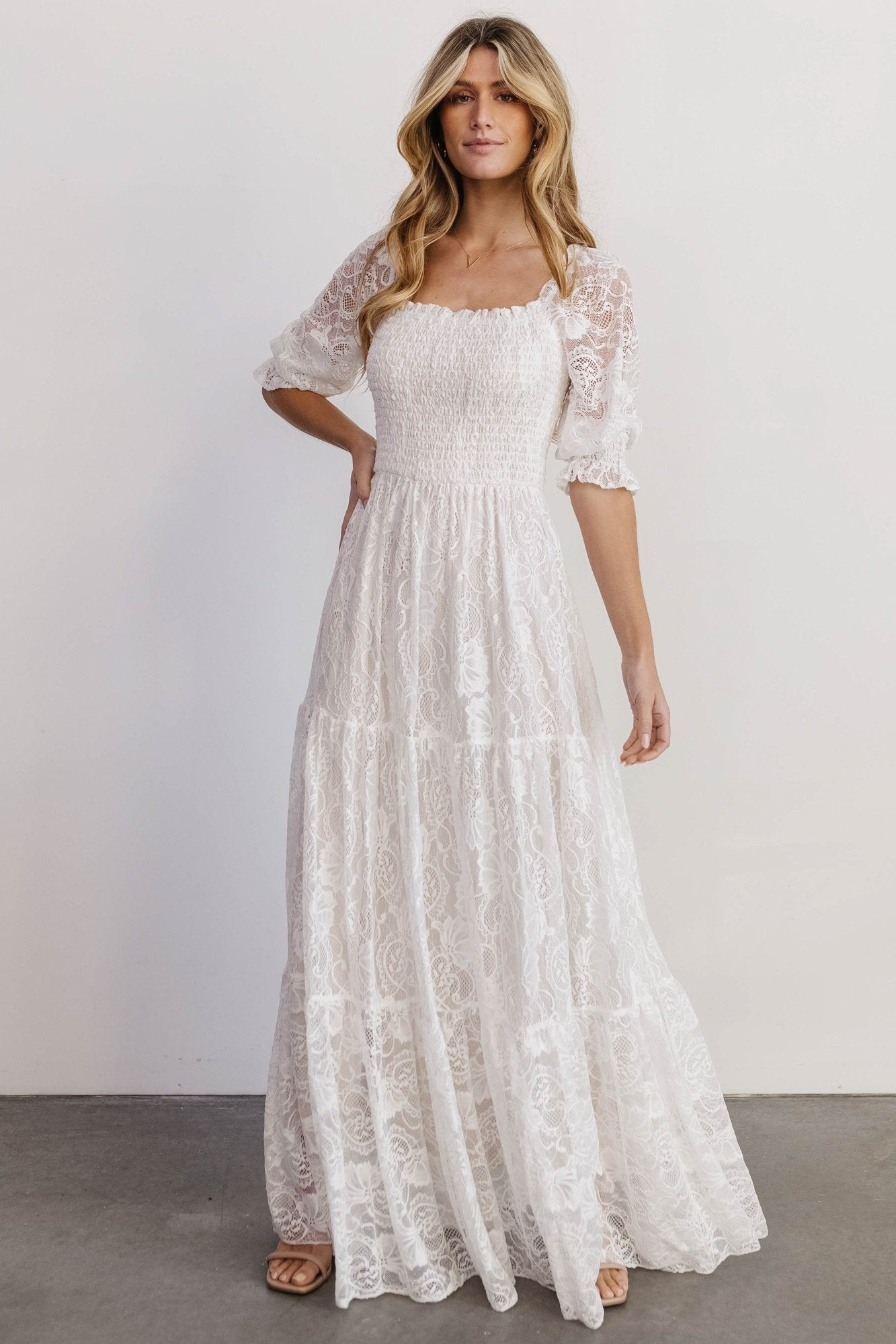 Stella Smocked Lace Maxi Dress | Baltic Born