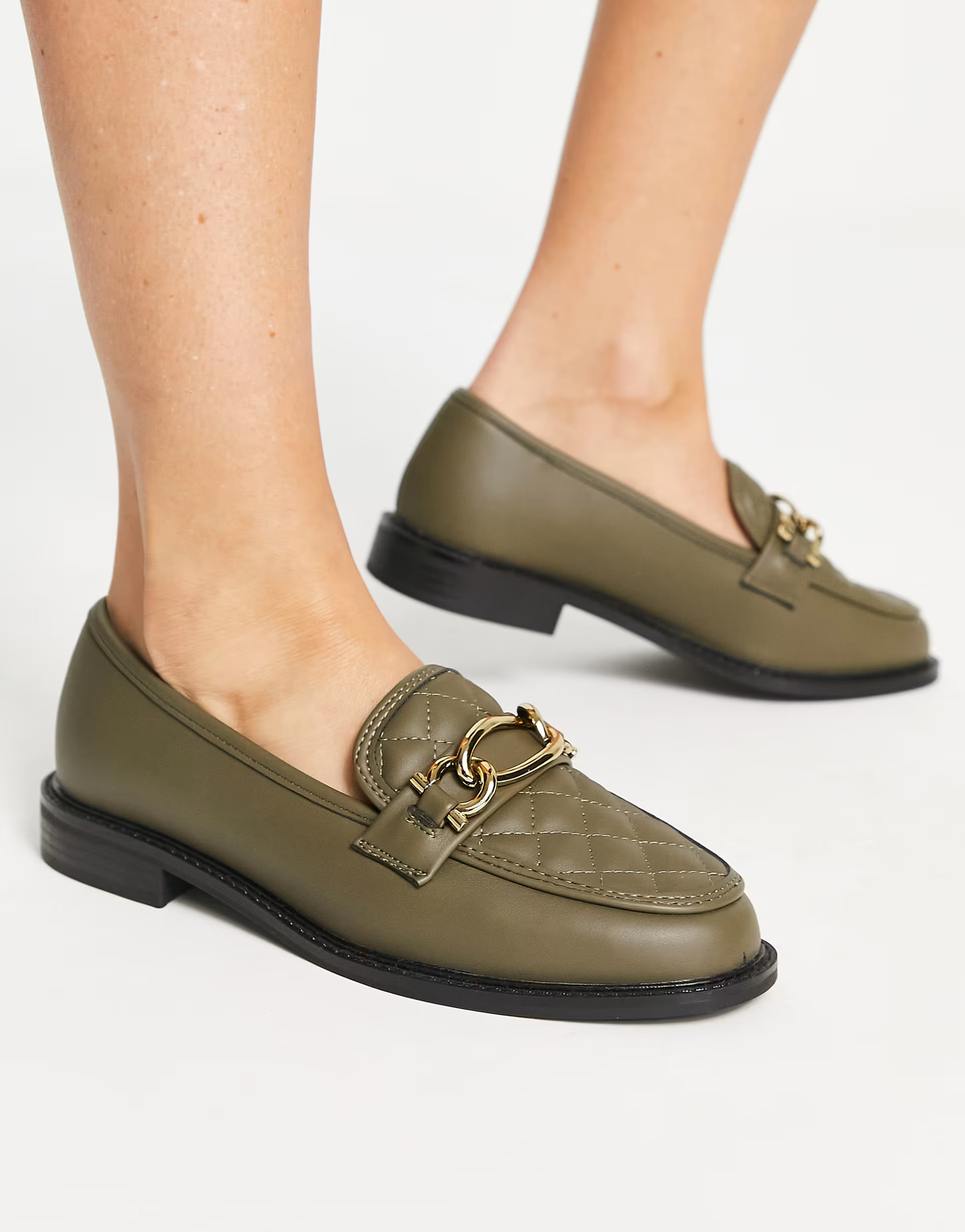 River Island chain detail loafer in olive | ASOS (Global)