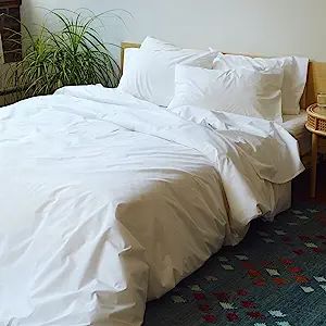 Brooklinen Luxe Duvet Cover for Full/Queen Size Bed, Solid White (Extra-Long Corner Ties and Butt... | Amazon (US)