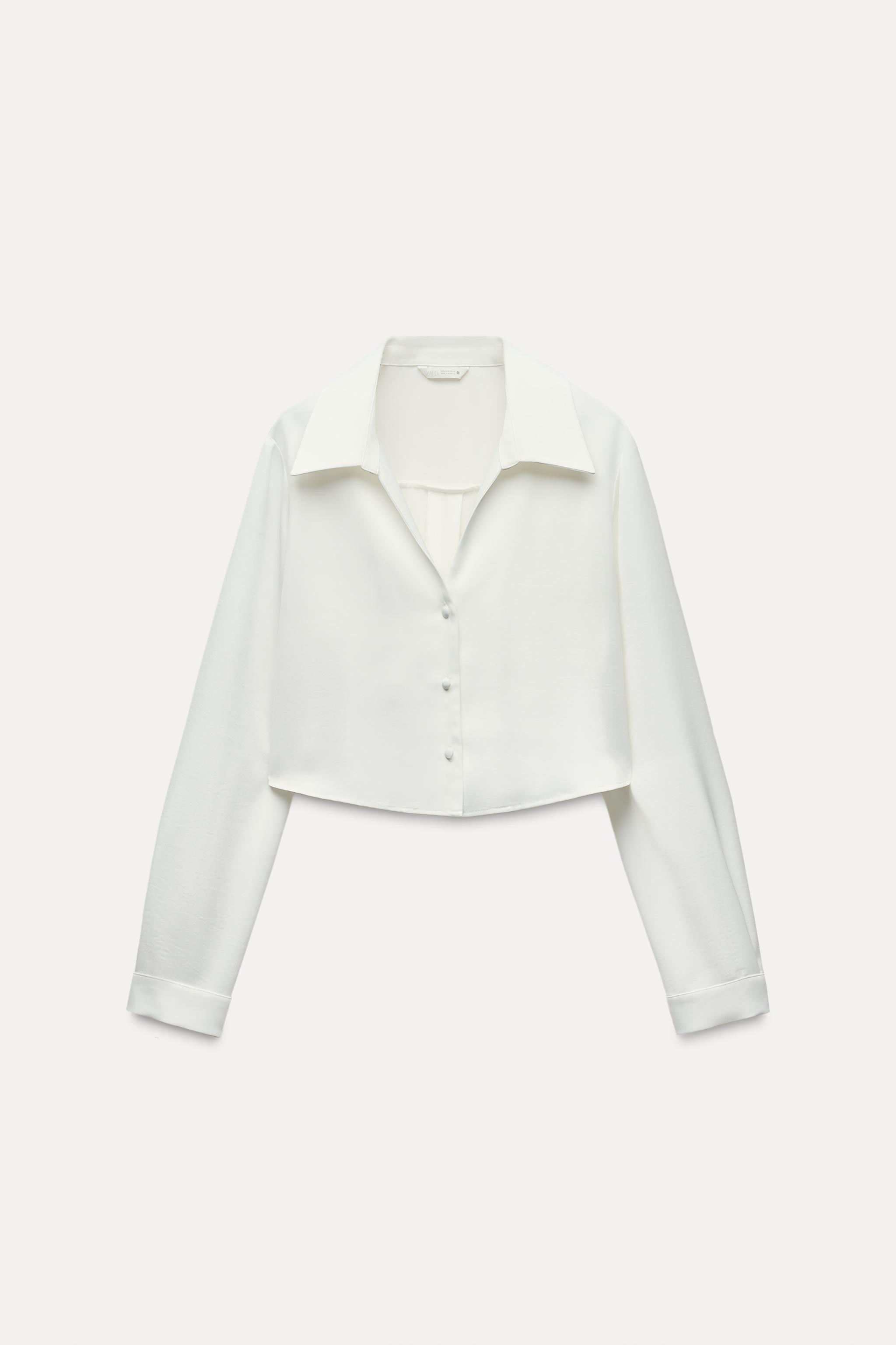 SATIN EFFECT CROPPED SHIRT | Zara US