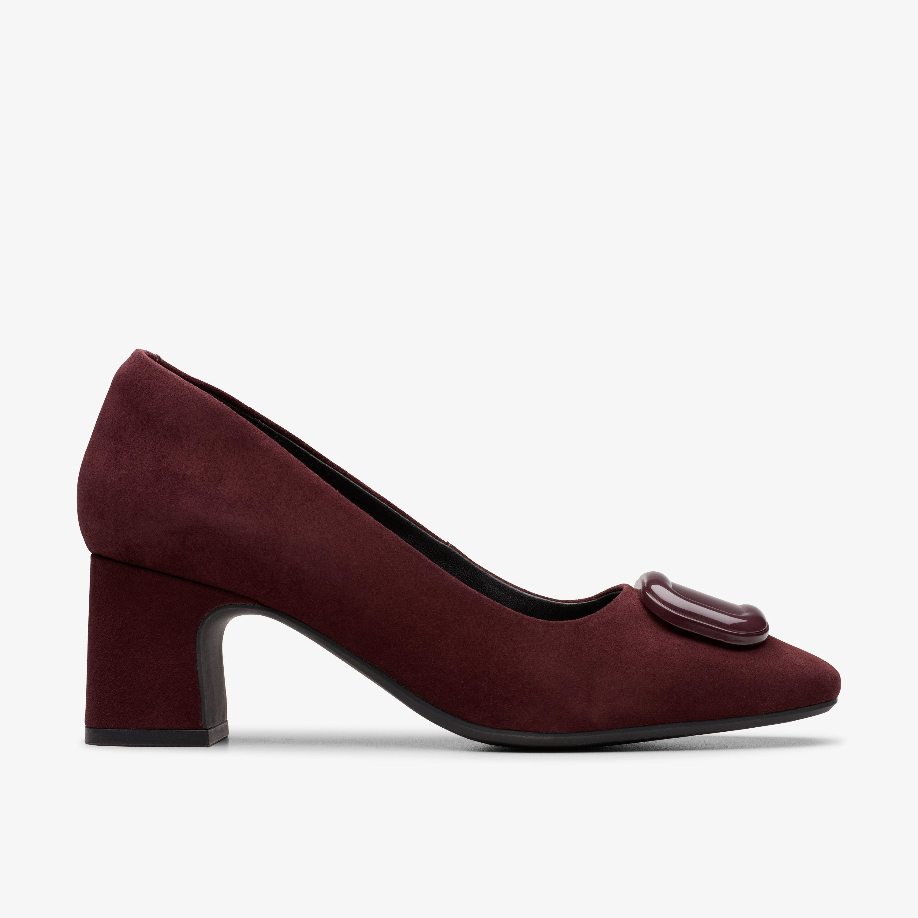 Womens Fernie Trim Merlot Suede Heels | Clarks | Clarks (US)
