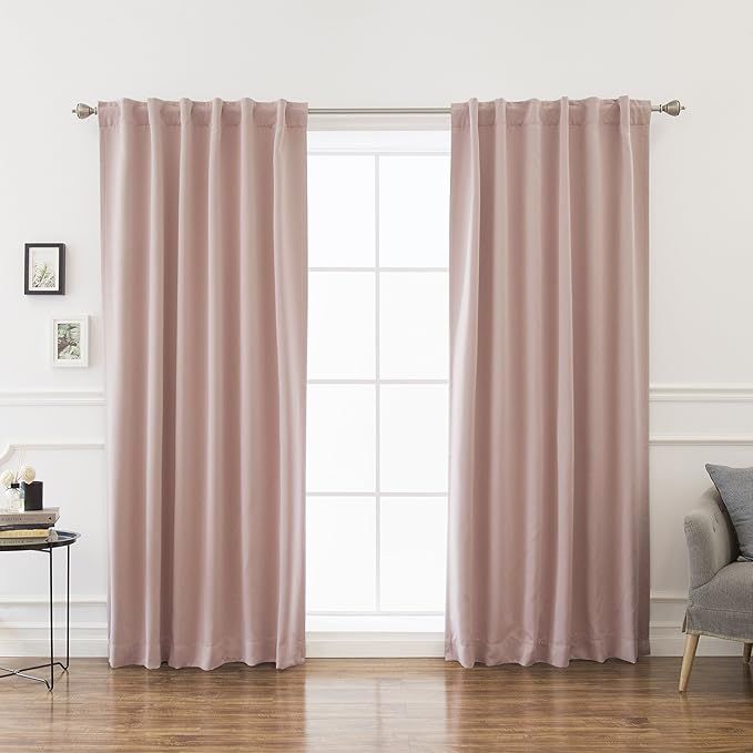 Best Home Fashion Thermal Insulated Blackout Curtains - Back Tab/Rod Pocket - 52" W x 96" L - Dus... | Amazon (US)