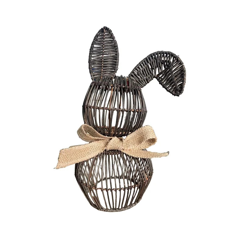 2026 Rattan Woven Easter Bunny Decor Outdoor, Bunny Topiary Statue Farmhouse Rabbit Easter Decora... | Walmart (US)