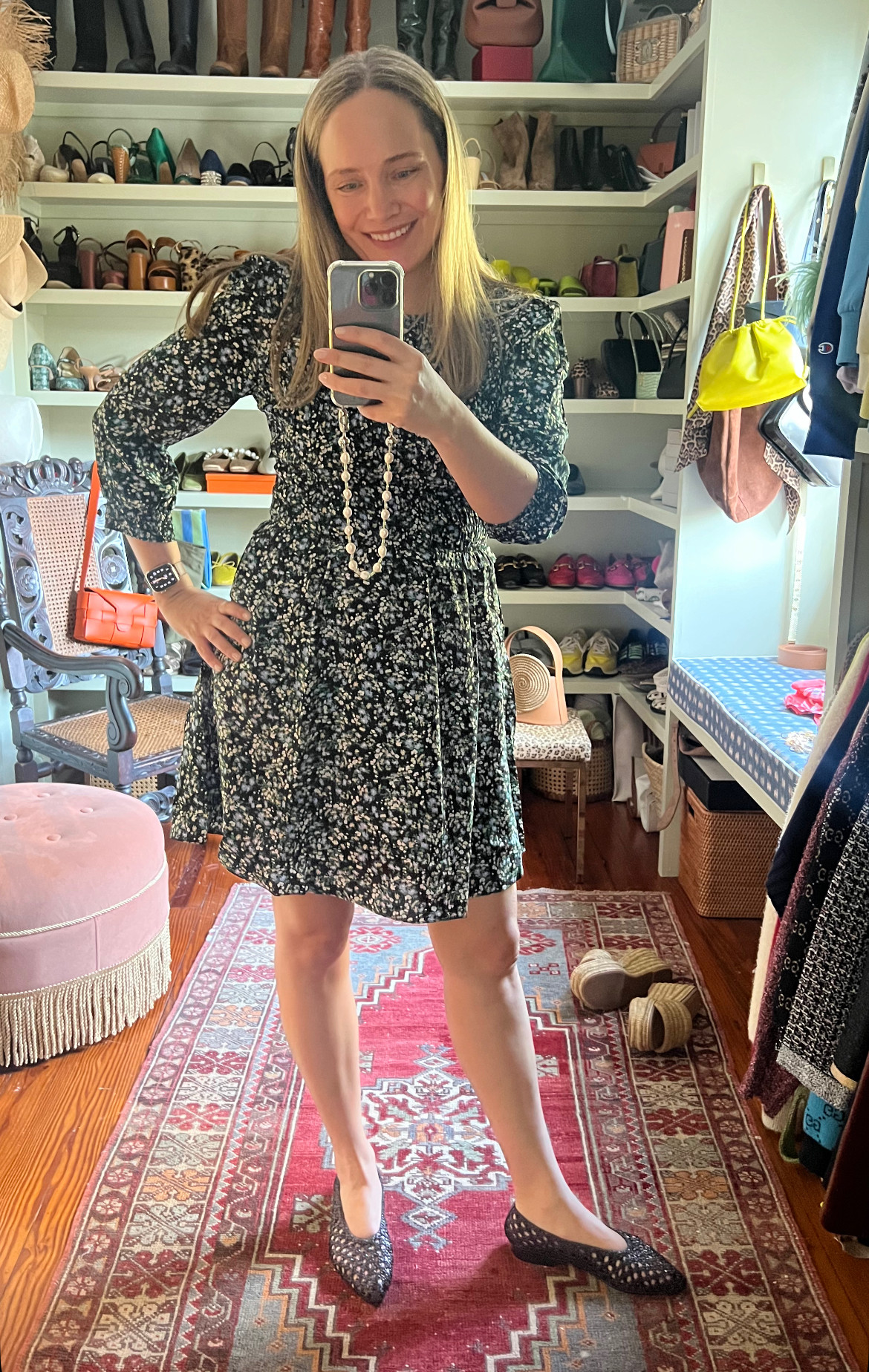 The cutest little dress + woven flats from @madewell! Take up to 25% off just about everything! #madewell #madewellpartner #ad 

 #LTKOver40 #LTKSaleAlert #LTKFindsUnder100