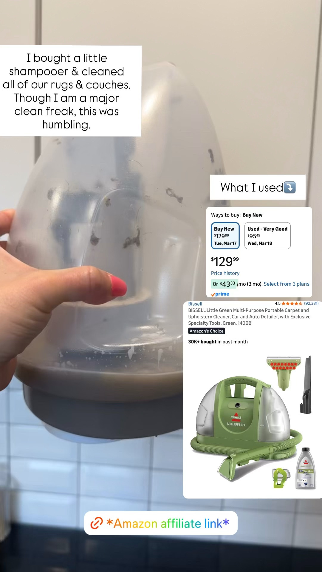 Mini shampooer // Household items // Amazon cleaning // Bissell shampooer // Spring cleaning // Deep cleaning 

Can confirm, this is amazing! 