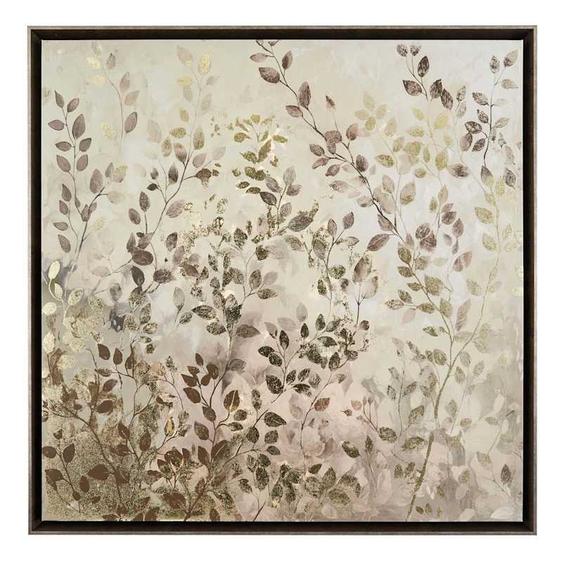Framed Gold Leaf Canvas Wall Art, 40" | At Home
