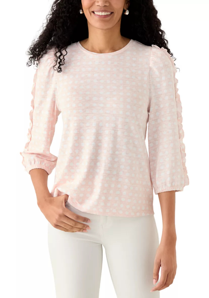 Women's 3/4 Rouched Sleeve Top | Belk
