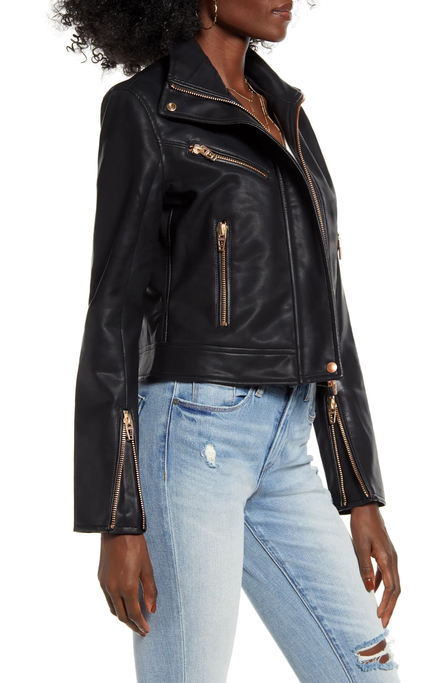 The Essentials Faux Leather Moto Jacket | Nordstrom