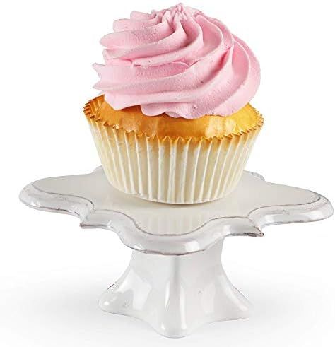 American Atelier Bianca Square Set of 4 Cupcake Pedestal Plates Decorative Set for Dinner Parties... | Amazon (US)