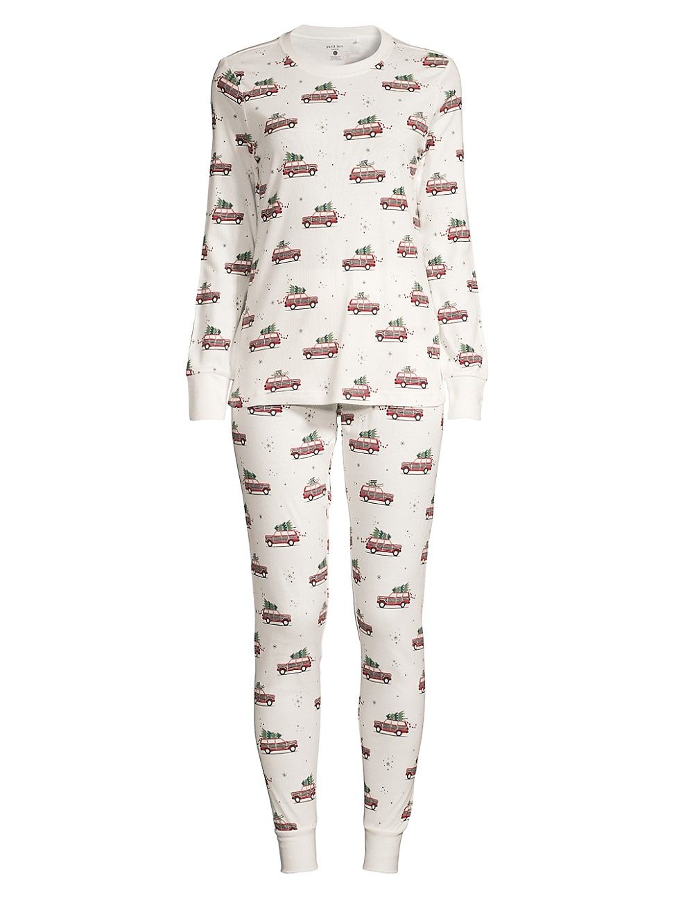 Women's Ladies' 2-Piece Festive Cars Pajama Set - Off White - Size XL | Saks Fifth Avenue