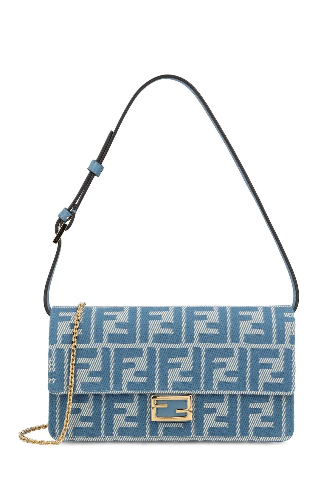Fendi Baguette FF-Jacquard Chain Linked Crossbody Bag | Cettire Global