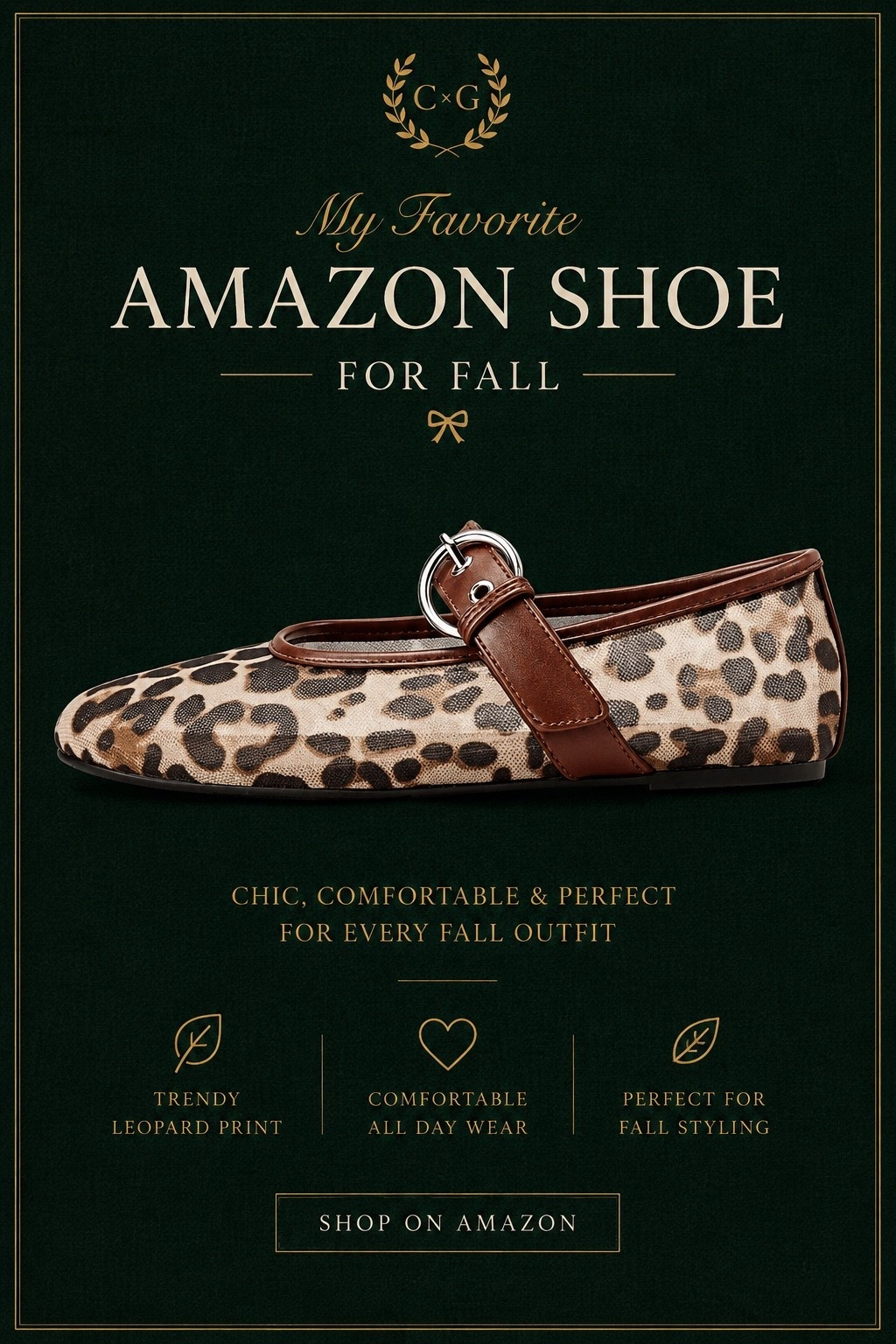 I bought these from Amazon and I love them! The perfect way to dress up any outfit this fall! They pair so well with wide legged jeans. Amazon fall shoes, Amazon leopard flats, Amazon flats. Glassalwaysfull

#LTKSeasonal #LTKSaleAlert #LTKmomlife