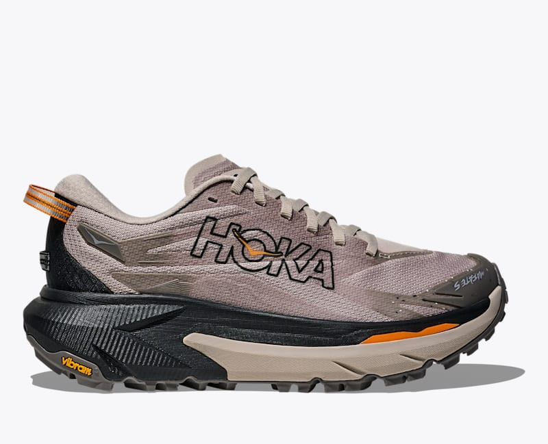 HOKA Women's Mafate 5 Shoes in Putty/Black, Size 8.5 | Hoka One US