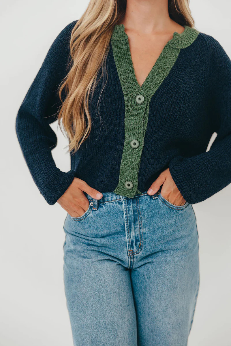 Holland Cardigan Top in Midnight | Worth Collective