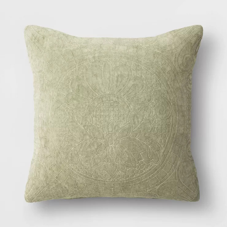Quilted Velvet Square Throw Pillow - Threshold™ | Target