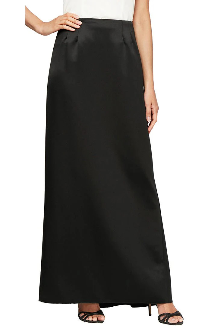 Long Satin Skirt with Fishtail Back Detail | Alex Evenings