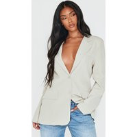 Cream Oversized Structured Blazer | PrettyLittleThing US