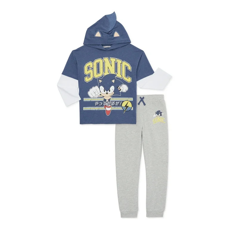 Sonic The Hedgehog Boys Cosplay Hoodie and Joggers, 2-Piece Outfit Set, Sizes 4-10 - Walmart.com | Walmart (US)