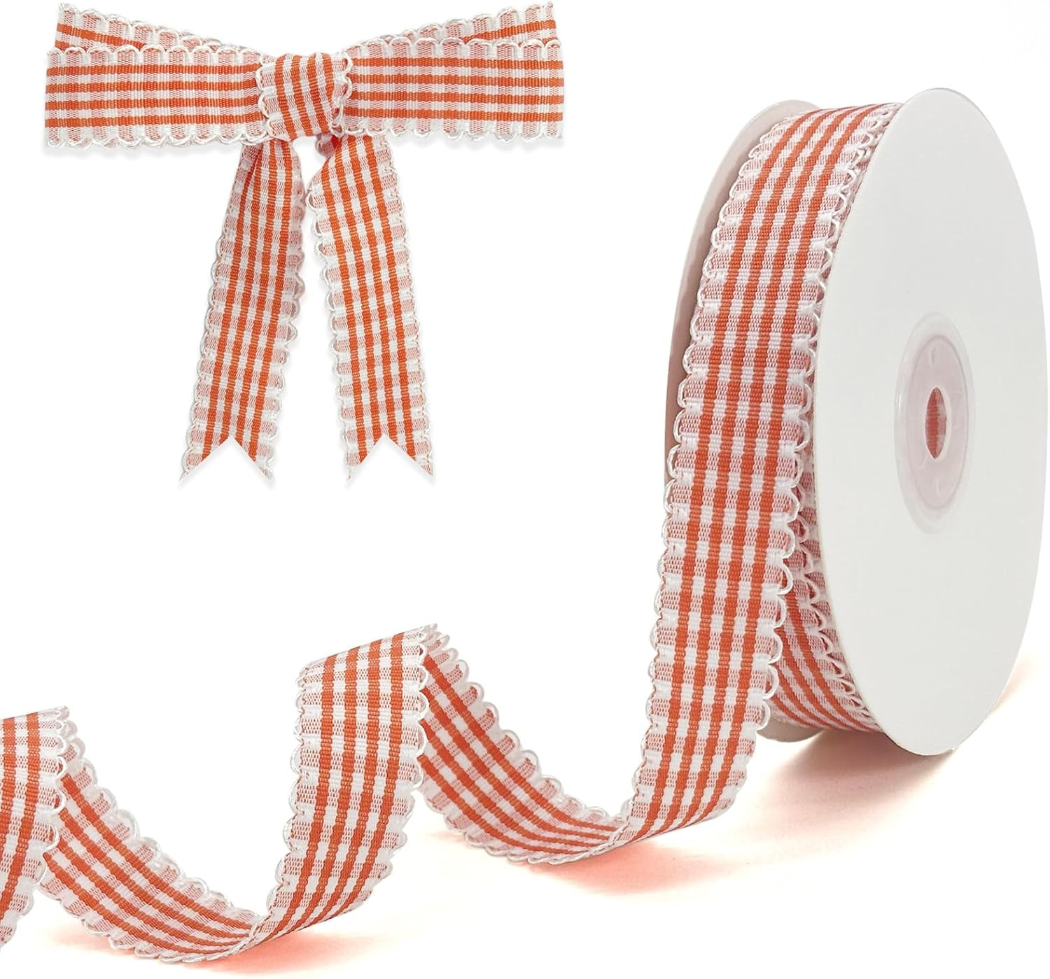 Orange Gingham Plaid Ribbon 5/8" x20Yds | Amazon (US)