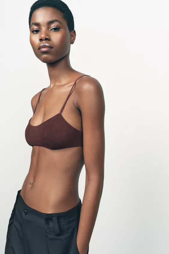LIMITED EDITION 100% LEATHER BRA | Zara UK