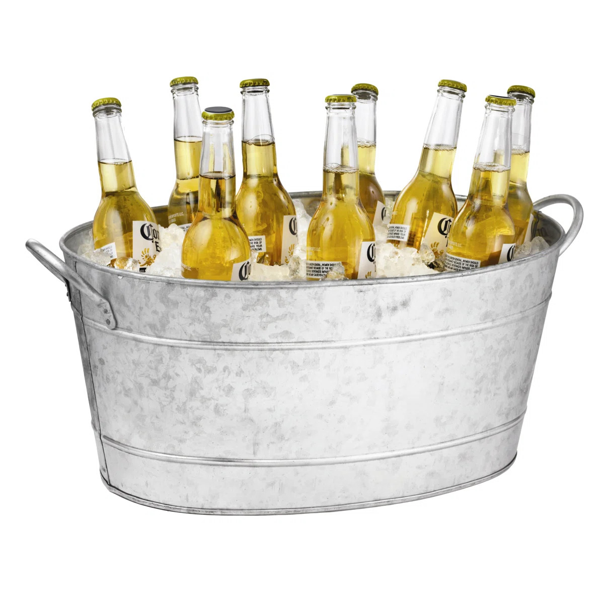 TableCraft 5.5-Gallon Oval Beverage Tub, Galvanized Steel for Indoor & Outdoor Use | Wayfair North America