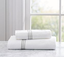 Grand Organic Cotton Embroidered  Bath Towel | Pottery Barn (US)