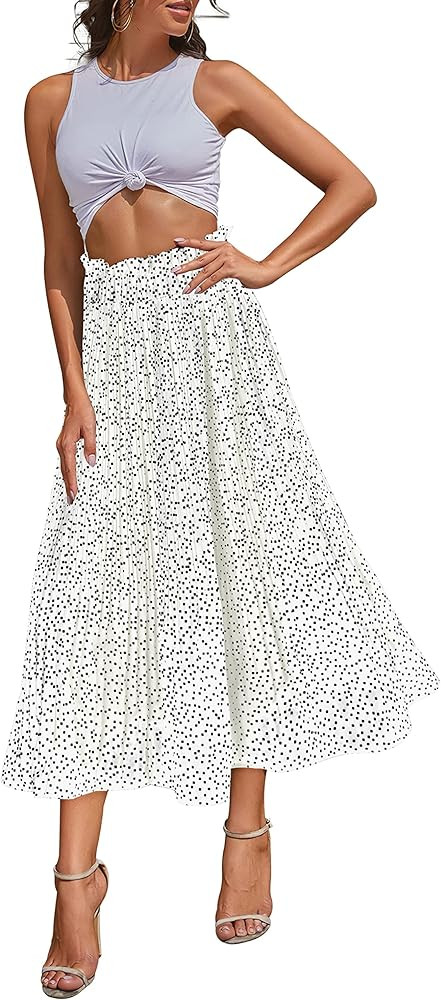 Women Summer Skirt Boho Skirt A Line Midi Flowy Skirt | Amazon (US)