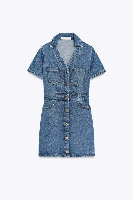 Z1975 MINI DENIM SHORT SLEEVE DRESS | Zara US