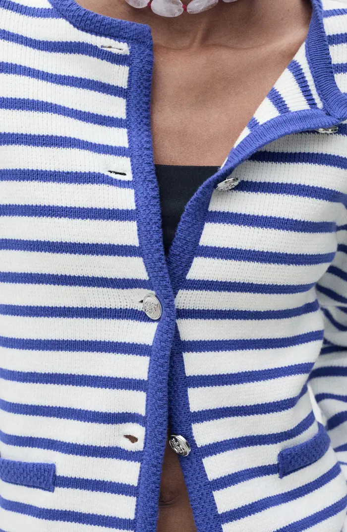 MANGO Stripe Cotton Blend Cardigan | Nordstrom | Nordstrom