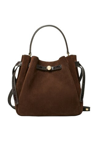 Tory Burch Romy Suede Bucket Bag in Brown. | Revolve Clothing (Global)