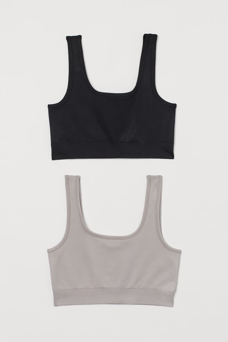2-pack seamless sports bras | H&M (UK, MY, IN, SG, PH, TW, HK)