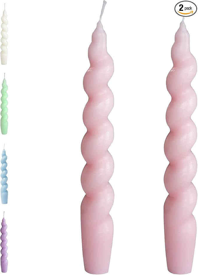 Spiral Taper Candle - Handmade 7.5 inches Twisted Candles Dripless Dinner Candle for Home Decorat... | Amazon (US)