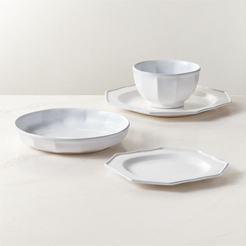 Cremieux White Ceramic Dinnerware Set With Soup Bowl by goop | CB2 | CB2