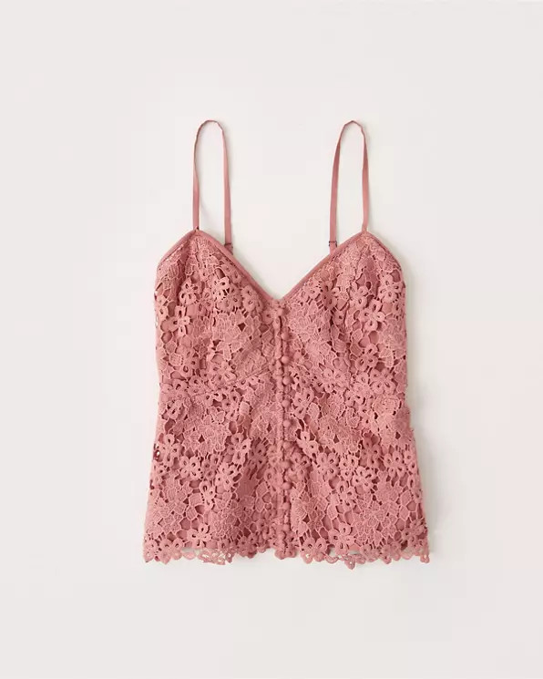 Lace Peplum Cami | Abercrombie & Fitch US & UK