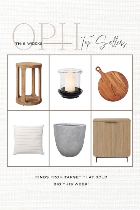 Top selling Target finds this week! 

Wood end table, round accent table, side table, outdoor lantern, table lantern, glass hurricane candle holder, wood serving board, concrete planter pot, patio decor, striped throw pillows, ribbed cabinet, reeded cabinet, fluted sideboard, accent pillows, Target home 

#LTKSeasonal #LTKHome #LTKStyleTip