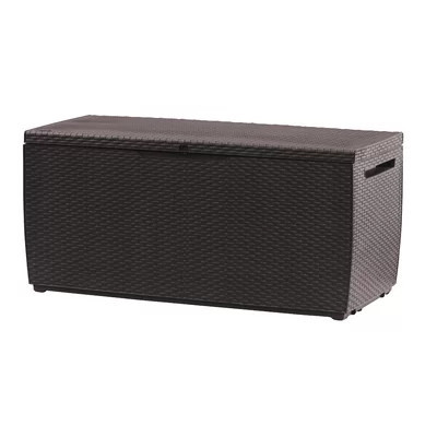 Keter Capri 80 Gallon Durable Resin Outdoor Storage and Organization Deck Box Ideal For Garden Patio Furniture and Supplies, Brown | Wayfair North America