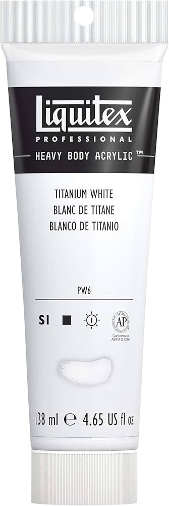 Liquitex Professional Heavy Body Acrylic Paint, 4.65-oz (138ml) Tube, Titanium White | Amazon (US)