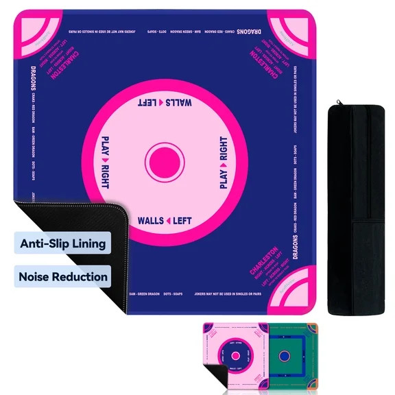 Mahjong Mat with Black Carrying Bag | 31.5" Anti-Slip & Noise Reducing Table Cover | Multi-Game S... | Walmart (US)