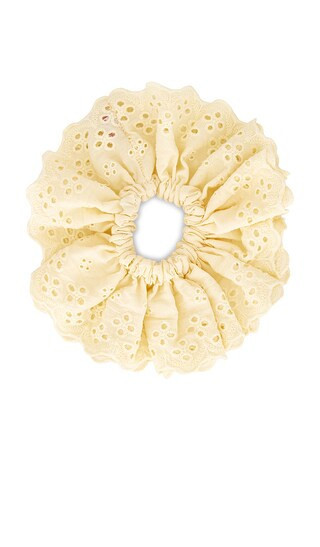 Emi Jay Eyelet Scrunchie in Yellow. | Revolve Clothing (Global)